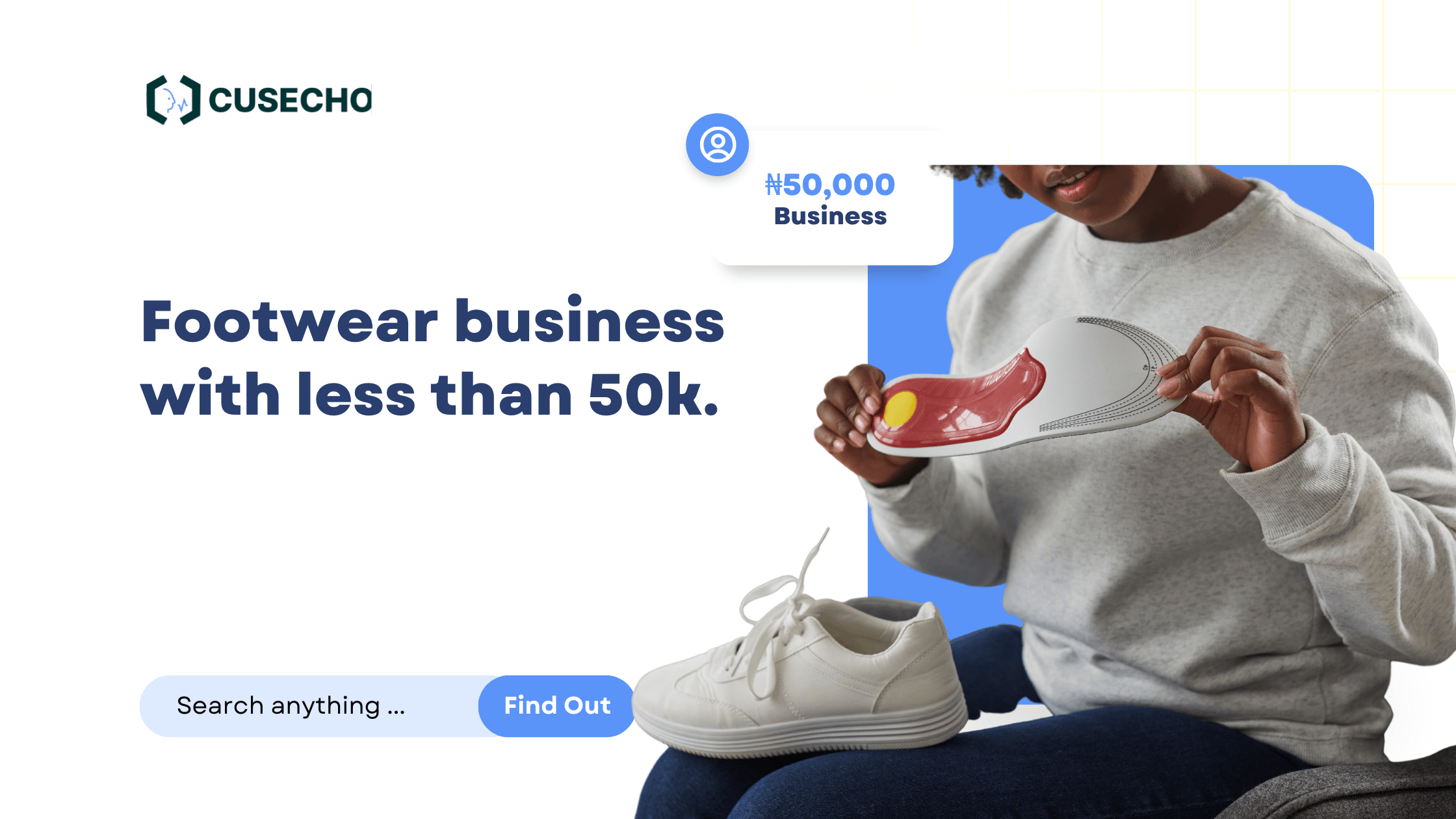 Footwear business with less than 50k.